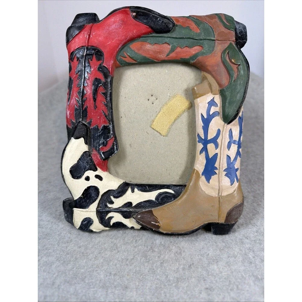 Figi Kickers Western Cowboy Cowgirl Boots 3.5 x 5 Photo Picture Frame Decor
